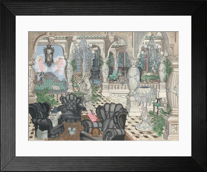 Framed Print : Foyers Mens Club, 1880-1910, c. 1946. Creator: Perkins Harnly Framed Print : Foyers Mens Club, 1880-1910, c. 1946. Creator: Perkins Harnly