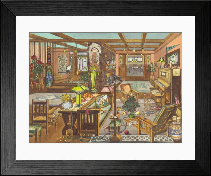 Framed Print : California Mission Style Interior, 1946. Creator: Perkins Harnly