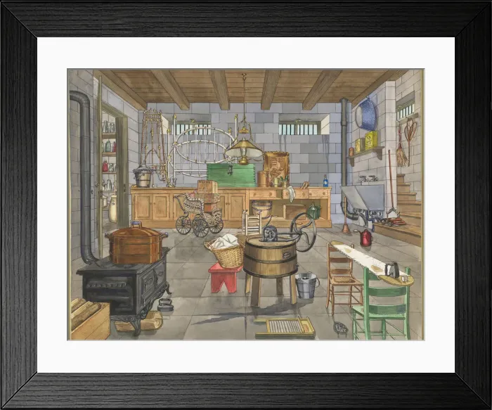 Framed Print : Basement of Urban House, 1910, c. 1947. Creator: Perkins Harnly