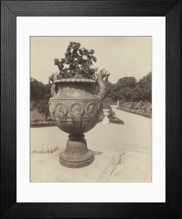 Framed Print : Versailles, Vase par Ballin, 1901. Creator: Eugene Atget Framed Print : Versailles, Vase par Ballin, 1901. Creator: Eugene Atget