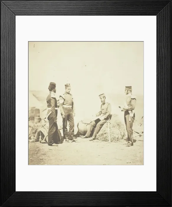 Framed Print : Captain Walker, 30th Regiment, reading General Orders, 1855. Creator: Roger Fenton Framed Print : Captain Walker, 30th Regiment, reading General Orders, 1855. Creator: Roger Fenton