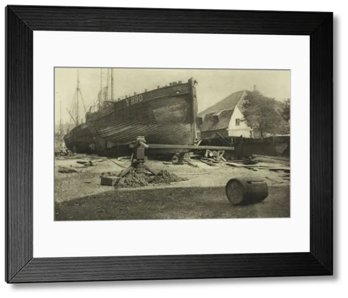 Framed Print : Getting Ready for Fishing, 1887. Creator: Peter Henry Emerson Framed Print : Getting Ready for Fishing, 1887. Creator: Peter Henry Emerson