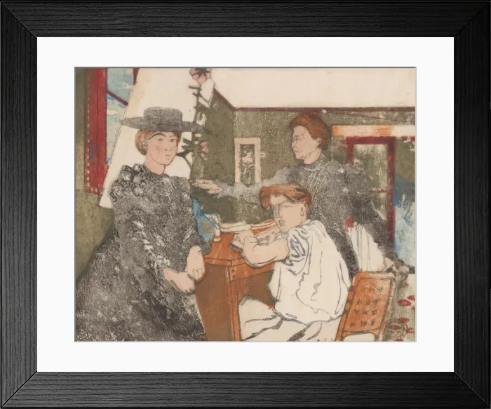 Framed Print : La Famille du graveur, 1898. Creator: Maurice Delcourt Framed Print : La Famille du graveur, 1898. Creator: Maurice Delcourt