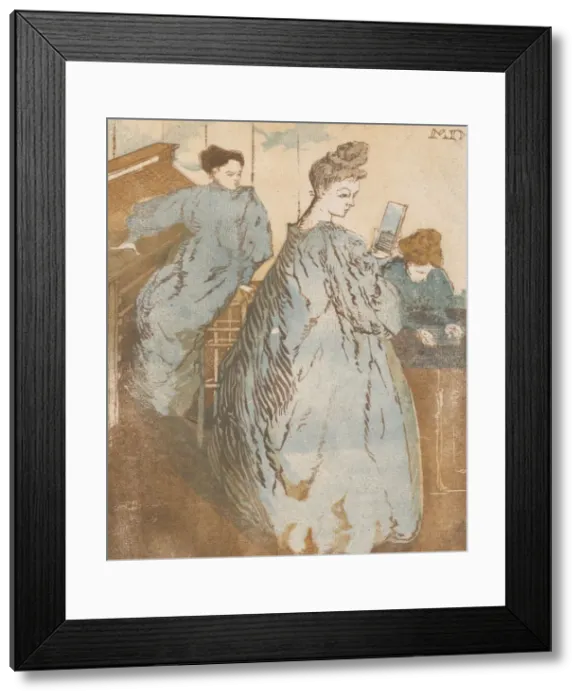 Framed Print : L Atelier de composition typographique, ca. 1895. Creator: Maurice Delcourt Framed Print : L Atelier de composition typographique, ca. 1895. Creator: Maurice Delcourt