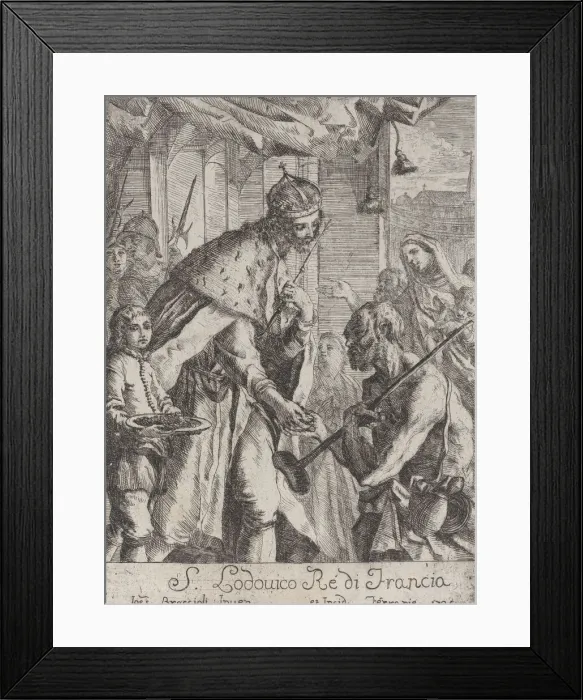 Framed Print : Saint Louis giving alms to the poor, 1735. Creator: Giovanni Francesco Braccioli Framed Print : Saint Louis giving alms to the poor, 1735. Creator: Giovanni Francesco Braccioli