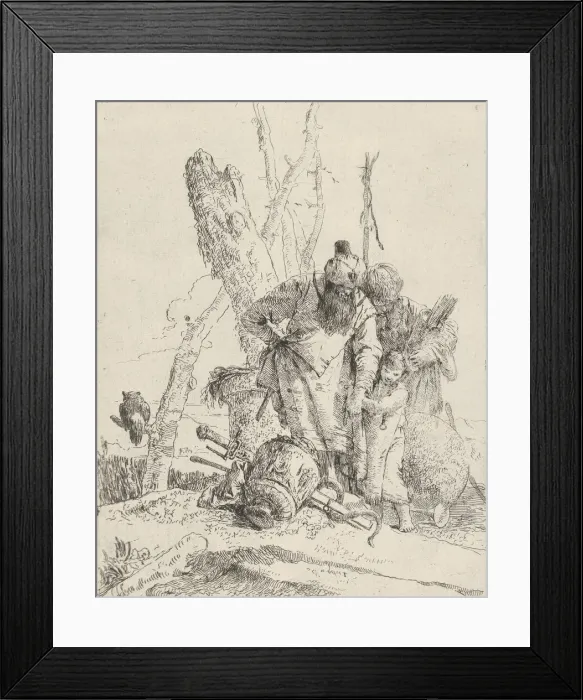 Framed Print : Two astrologers and a boy, from the Scherzi, ca. 1743-50 Framed Print : Two astrologers and a boy, from the Scherzi, ca. 1743-50