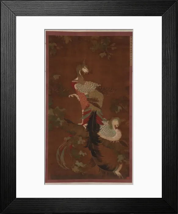 Framed Print : Pair of Phoenixes on a Paulownia Tree, Ming dynasty, 16th century. Creator: Unknown Framed Print : Pair of Phoenixes on a Paulownia Tree, Ming dynasty, 16th century. Creator: Unknown