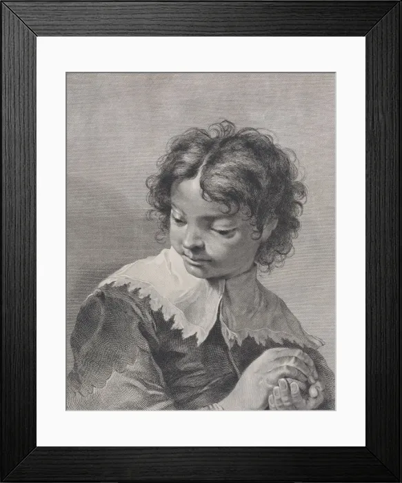 Framed Print : Boy with a lace collar holding a piece of fruit in his hands, 1743 Framed Print : Boy with a lace collar holding a piece of fruit in his hands, 1743