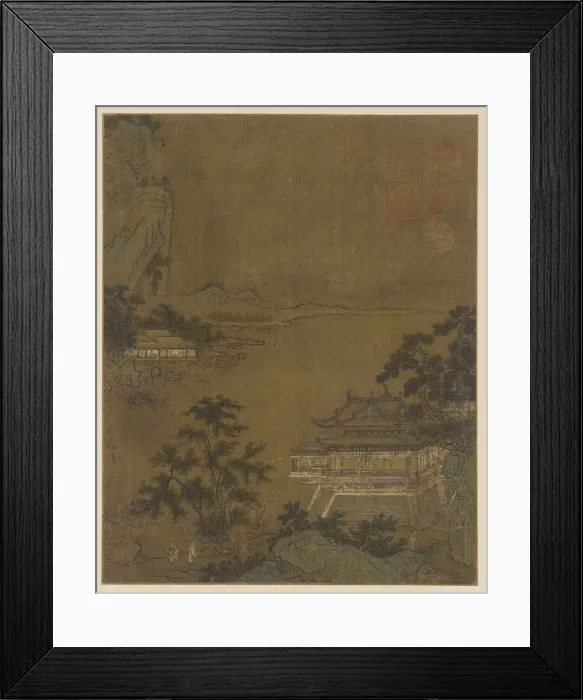 Framed Print : Scholar Arriving at a Riverside Pavilion, Ming dynasty, 15th century. Creator: Unknown Framed Print : Scholar Arriving at a Riverside Pavilion, Ming dynasty, 15th century. Creator: Unknown