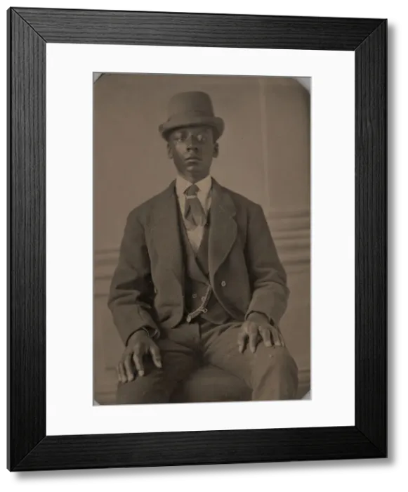 Framed Print : Untitled (Portrait of a Seated Man), 1875. Creator: Unknown Framed Print : Untitled (Portrait of a Seated Man), 1875. Creator: Unknown