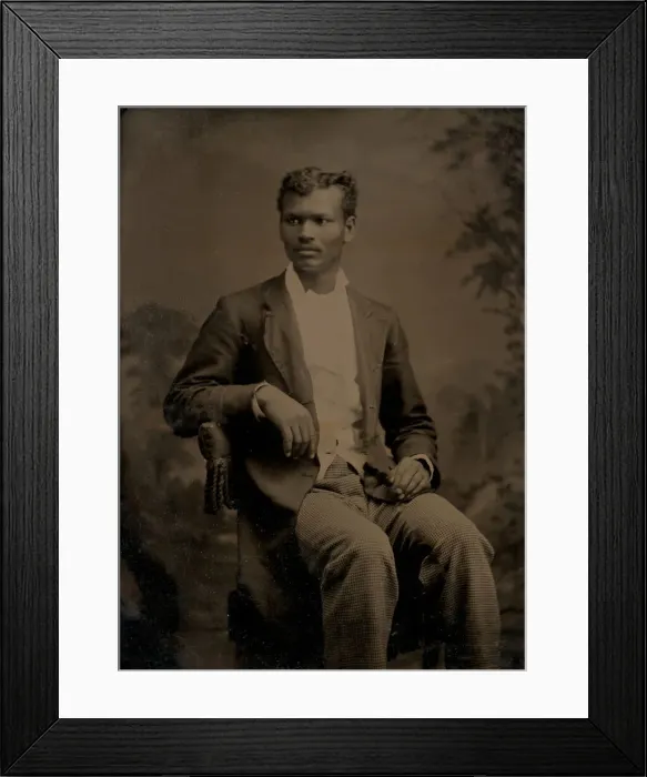 Framed Print : Untitled (Portrait of a Seated Man), 1875. Creator: Unknown Framed Print : Untitled (Portrait of a Seated Man), 1875. Creator: Unknown