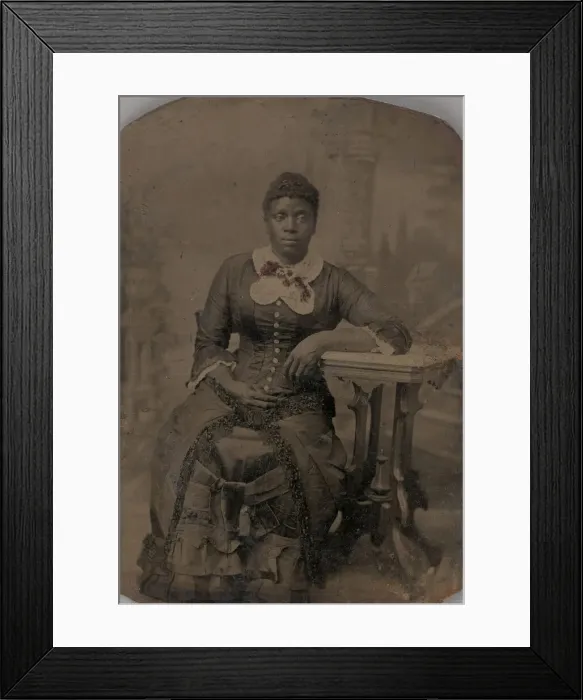 Framed Print : Untitled (Portrait of a Seated Woman), 1880. Creator: Unknown Framed Print : Untitled (Portrait of a Seated Woman), 1880. Creator: Unknown
