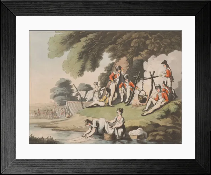 Framed Print : Soldiers Cooking, April 1, 1798. Creator: Heinrich Schutz Framed Print : Soldiers Cooking, April 1, 1798. Creator: Heinrich Schutz