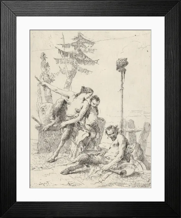 Framed Print : Satyr Family (Pan and his Family), from the Scherzi, ca. 1743-50 Framed Print : Satyr Family (Pan and his Family), from the Scherzi, ca. 1743-50