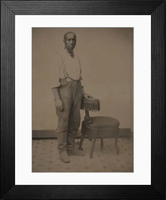 Framed Print : Untitled (Portrait of a Standing Man), 1875. Creator: Unknown Framed Print : Untitled (Portrait of a Standing Man), 1875. Creator: Unknown