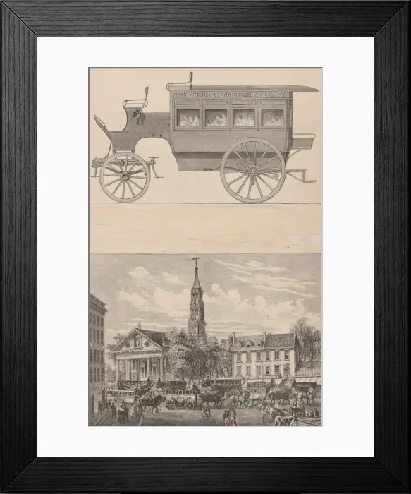 Framed Print : Fifth Avenue Omnibuses... 1885. Creator: Unknown Framed Print : Fifth Avenue Omnibuses... 1885. Creator: Unknown