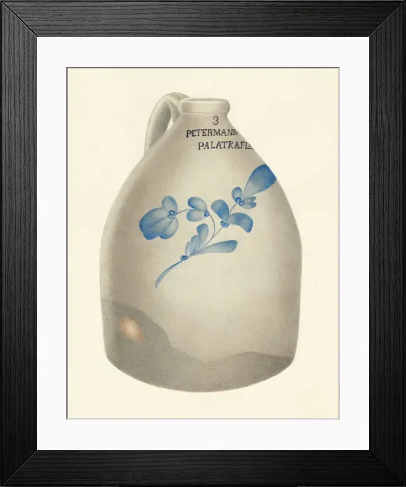 Framed Print : Stoneware Jug, c. 1937. Creator: Annie B Johnston Framed Print : Stoneware Jug, c. 1937. Creator: Annie B Johnston