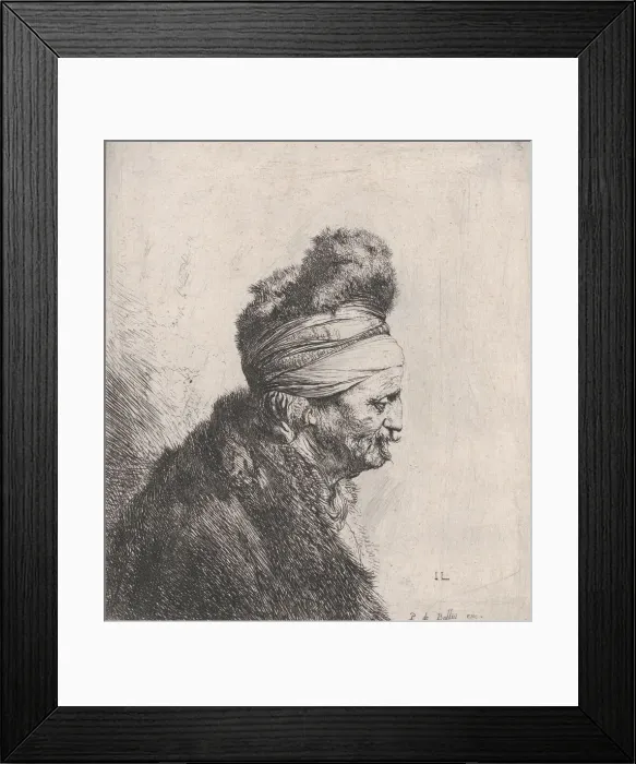Framed Print : Bust of an Old Man Wearing a Fur Cap, ca. 1631. Creator: Jan Lievens Framed Print : Bust of an Old Man Wearing a Fur Cap, ca. 1631. Creator: Jan Lievens