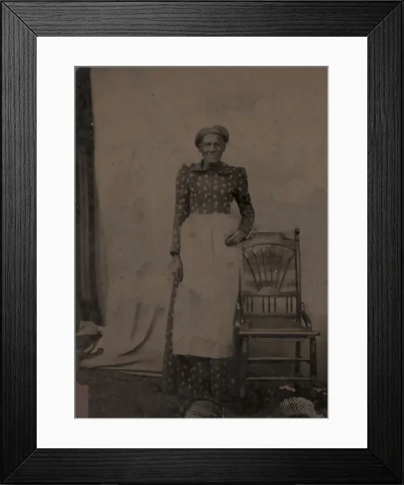 Framed Print : Untitled (Portrait of a Standing Woman), 1875. Creator: Unknown Framed Print : Untitled (Portrait of a Standing Woman), 1875. Creator: Unknown