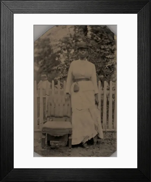 Framed Print : Untitled (Portrait of a Standing Woman), 1880. Creator: Unknown Framed Print : Untitled (Portrait of a Standing Woman), 1880. Creator: Unknown