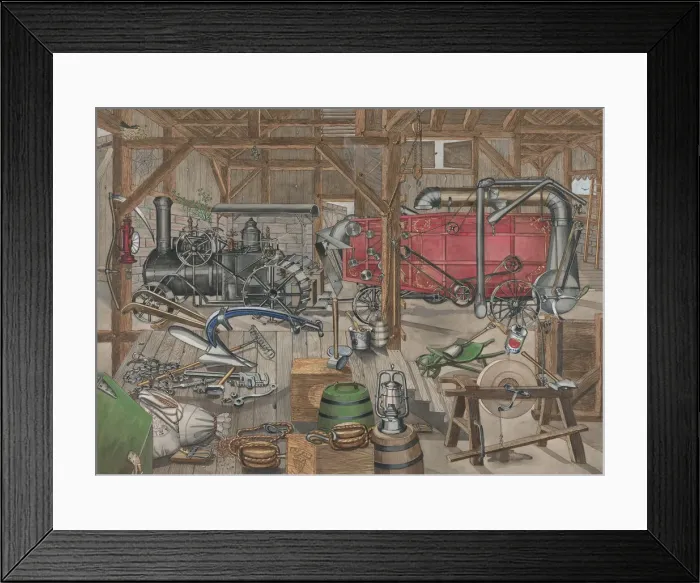 Framed Print : Barn Gangway, 1935 / 1942. Creator: Perkins Harnly Framed Print : Barn Gangway, 1935 / 1942. Creator: Perkins Harnly