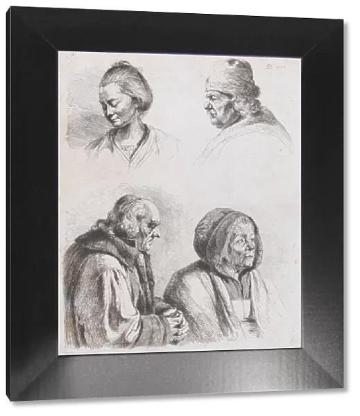 Study of Four Heads, 1770. Creator: Jean-Jacques de Boissieu