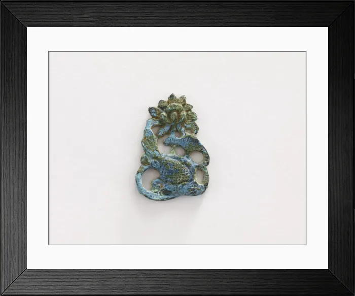 Framed Print : Ornament: lotus and carp (pair with F1916. 755), Goryeo period, 12th-13th century Framed Print : Ornament: lotus and carp (pair with F1916. 755), Goryeo period, 12th-13th century