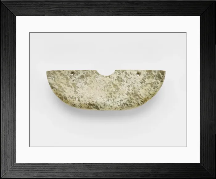 Framed Print : Arc-shaped pendant (huang ?), Late Neolithic period, ca. 3500-2700 BCE. Creator: Unknown Framed Print : Arc-shaped pendant (huang ?), Late Neolithic period, ca. 3500-2700 BCE. Creator: Unknown