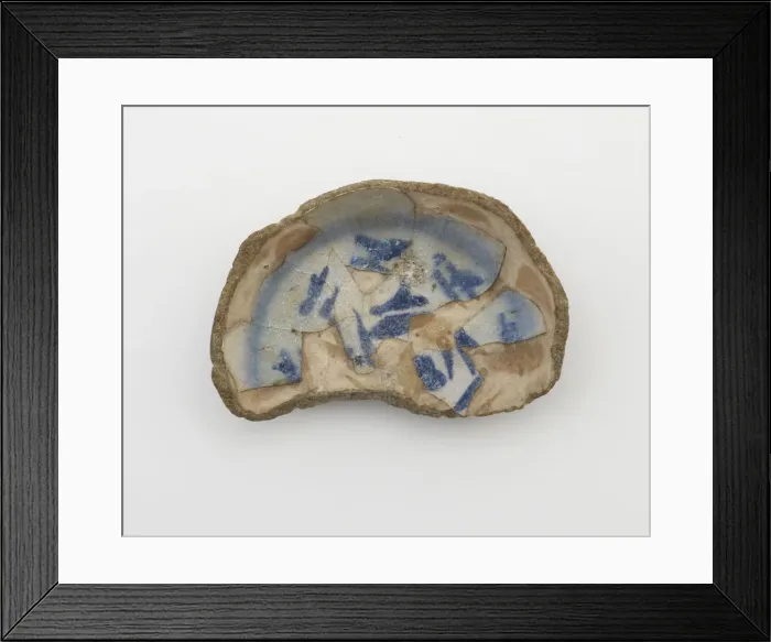 Framed Print : Fragment (foot) of a bowl, (12th century?). Creator: Unknown Framed Print : Fragment (foot) of a bowl, (12th century?). Creator: Unknown