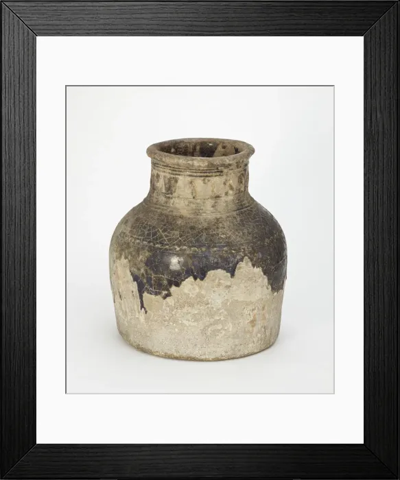 Framed Print : Jar, large, wide-mouthed, cylindrical, 11th-12th century. Creator: Unknown Framed Print : Jar, large, wide-mouthed, cylindrical, 11th-12th century. Creator: Unknown