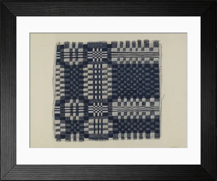 Framed Print : Blue and White Homespun, c. 1937. Creator: William O. Fletcher Framed Print : Blue and White Homespun, c. 1937. Creator: William O. Fletcher