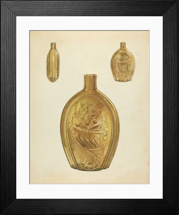 Framed Print : Flask, c. 1940. Creator: John Fisk Framed Print : Flask, c. 1940. Creator: John Fisk