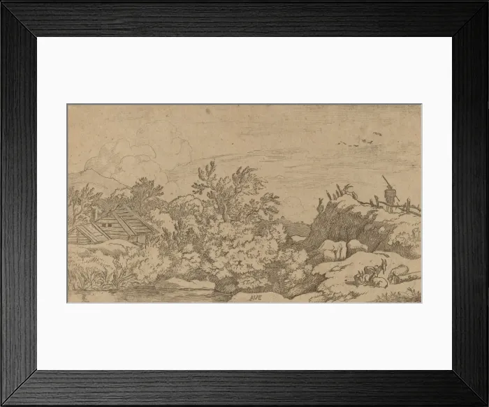 Framed Print : Goat Herd on a Hill, probably c. 1645 / 1656. Creator: Allart van Everdingen Framed Print : Goat Herd on a Hill, probably c. 1645 / 1656. Creator: Allart van Everdingen
