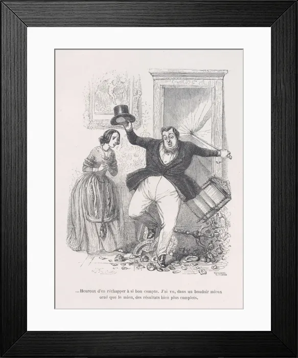 Framed Print : Happy to get away with it so cheaply. from the Little Miseries of Human Life, 1843 Framed Print : Happy to get away with it so cheaply. from the Little Miseries of Human Life, 1843