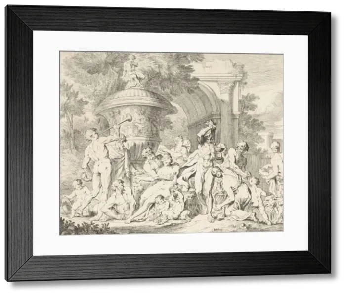 Framed Print : Bacchanal, ca. 1710-40. Creator: Francois Roettiers Framed Print : Bacchanal, ca. 1710-40. Creator: Francois Roettiers