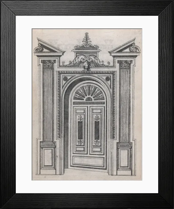 Framed Print : Design for a Door Frame, 1565-70. Creator: Jacques Androuet Du Cerceau Framed Print : Design for a Door Frame, 1565-70. Creator: Jacques Androuet Du Cerceau