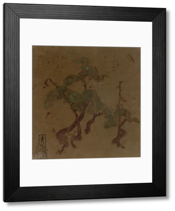 Framed Print : Pine trees, Edo period, late 16th-early 17th century. Creator: Hon'ami Koetsu Framed Print : Pine trees, Edo period, late 16th-early 17th century. Creator: Hon'ami Koetsu