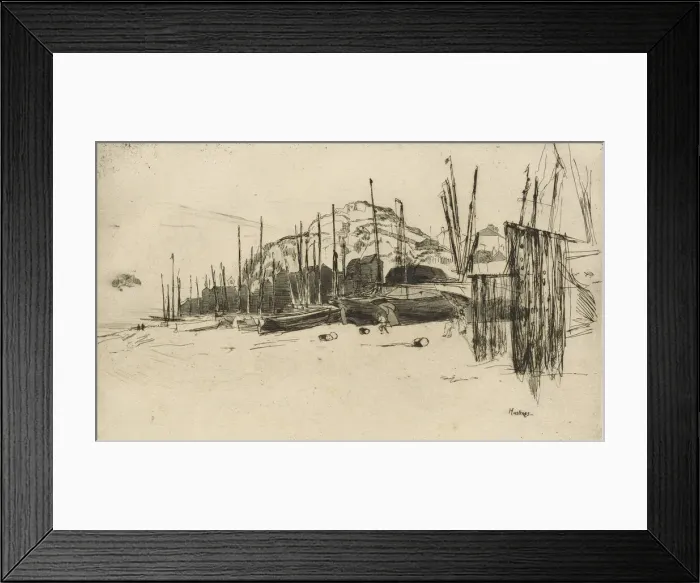 Framed Print : Fishing Boats, Hastings, 1877. Creator: James Abbott McNeill Whistler Framed Print : Fishing Boats, Hastings, 1877. Creator: James Abbott McNeill Whistler