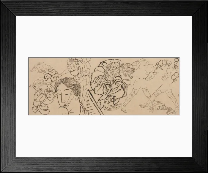 Framed Print : Miscellaneous studies, late 18th-early 19th century. Creator: Hokusai Framed Print : Miscellaneous studies, late 18th-early 19th century. Creator: Hokusai