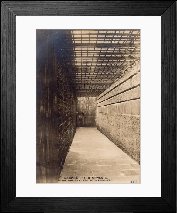 Framed Print : Glimpses of Old Newgate - Burial Ground of Executed Prisoners, c1900. Creator: Rotophot Framed Print : Glimpses of Old Newgate - Burial Ground of Executed Prisoners, c1900. Creator: Rotophot