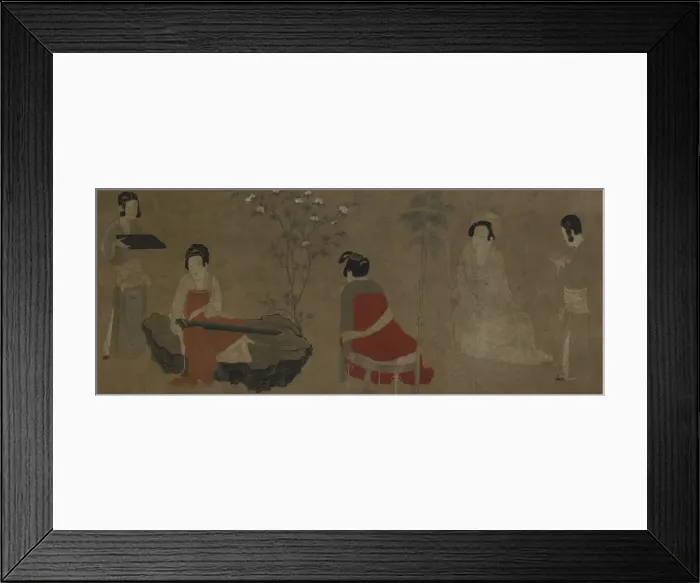 Framed Print : Palace Ladies Tuning a Zither (qin), Ming dynasty, 1368-1644. Creator: Unknown Framed Print : Palace Ladies Tuning a Zither (qin), Ming dynasty, 1368-1644. Creator: Unknown