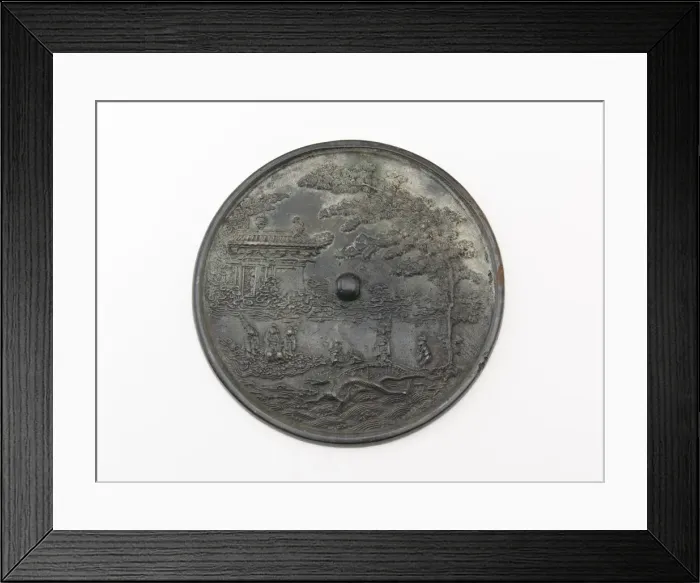 Framed Print : Mirror with dragon, cassia tree, and pavilion design, Goryeo period, 11th-12th century Framed Print : Mirror with dragon, cassia tree, and pavilion design, Goryeo period, 11th-12th century