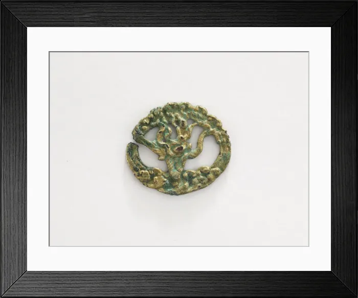 Framed Print : Ornament: immortal, crane, and clouds, Goryeo period, 12th-13th century. Creator: Unknown Framed Print : Ornament: immortal, crane, and clouds, Goryeo period, 12th-13th century. Creator: Unknown