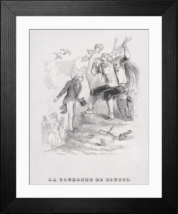 Framed Print : Crown of Cornflowers from The Complete Works of Beranger, 1836 Framed Print : Crown of Cornflowers from The Complete Works of Beranger, 1836