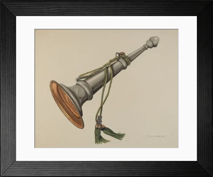 Framed Print : Fire Marshall Trumpet, c. 1939. Creator: Thomas Dooley Framed Print : Fire Marshall Trumpet, c. 1939. Creator: Thomas Dooley