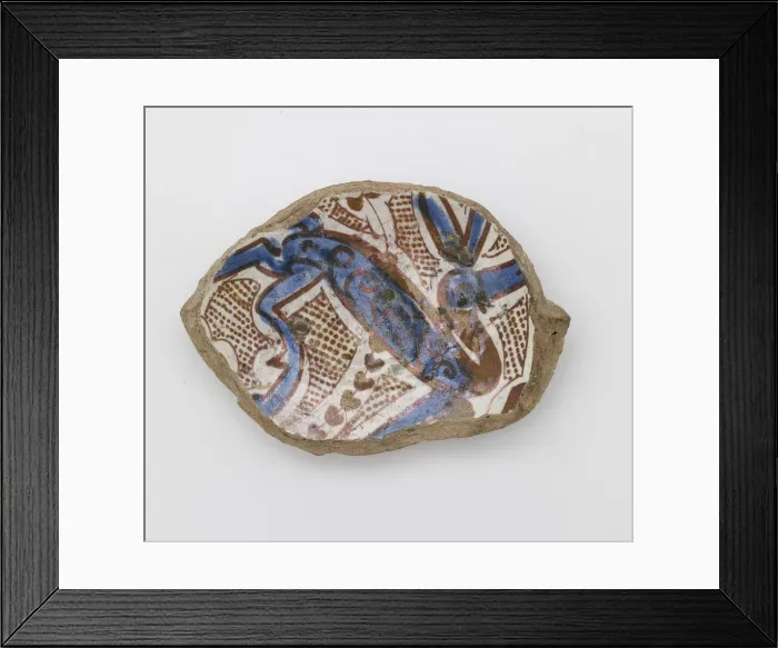 Framed Print : Fragment of the foot of a bowl, early 13th century. Creator: Unknown Framed Print : Fragment of the foot of a bowl, early 13th century. Creator: Unknown