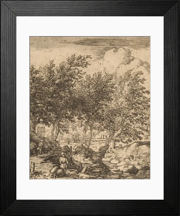 Framed Print : Swineherd, probably c. 1645 / 1656. Creator: Allart van Everdingen Framed Print : Swineherd, probably c. 1645 / 1656. Creator: Allart van Everdingen