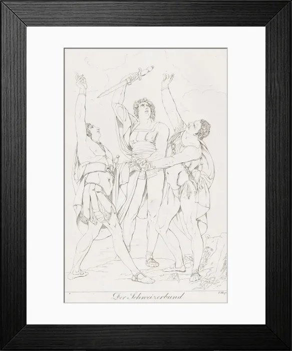 Framed Print : Der Schweizerbund (The Oath on the Rütli), 1806. Creator: Franz Hegi Framed Print : Der Schweizerbund (The Oath on the Rütli), 1806. Creator: Franz Hegi