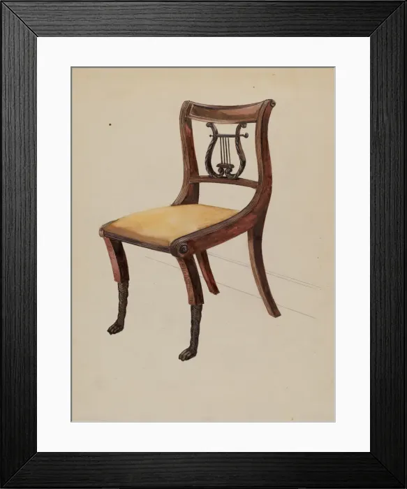 Framed Print : Chair, 1935 / 1942. Creator: Bessie Forman Framed Print : Chair, 1935 / 1942. Creator: Bessie Forman