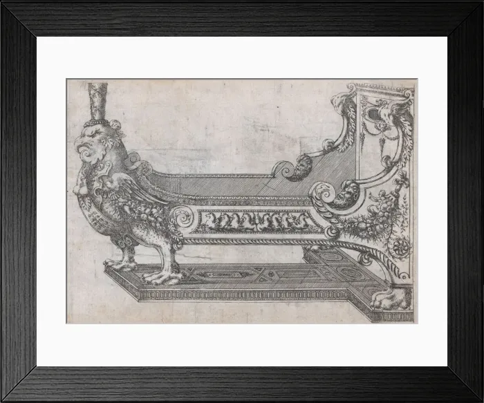 Framed Print : Design for a Bed, 1565-70. Creator: Jacques Androuet Du Cerceau Framed Print : Design for a Bed, 1565-70. Creator: Jacques Androuet Du Cerceau